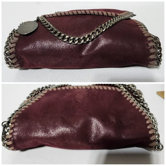 Stella McCartney Faux Leather Falabella Shoulder Bag Burgundy - Picture 8 of 14